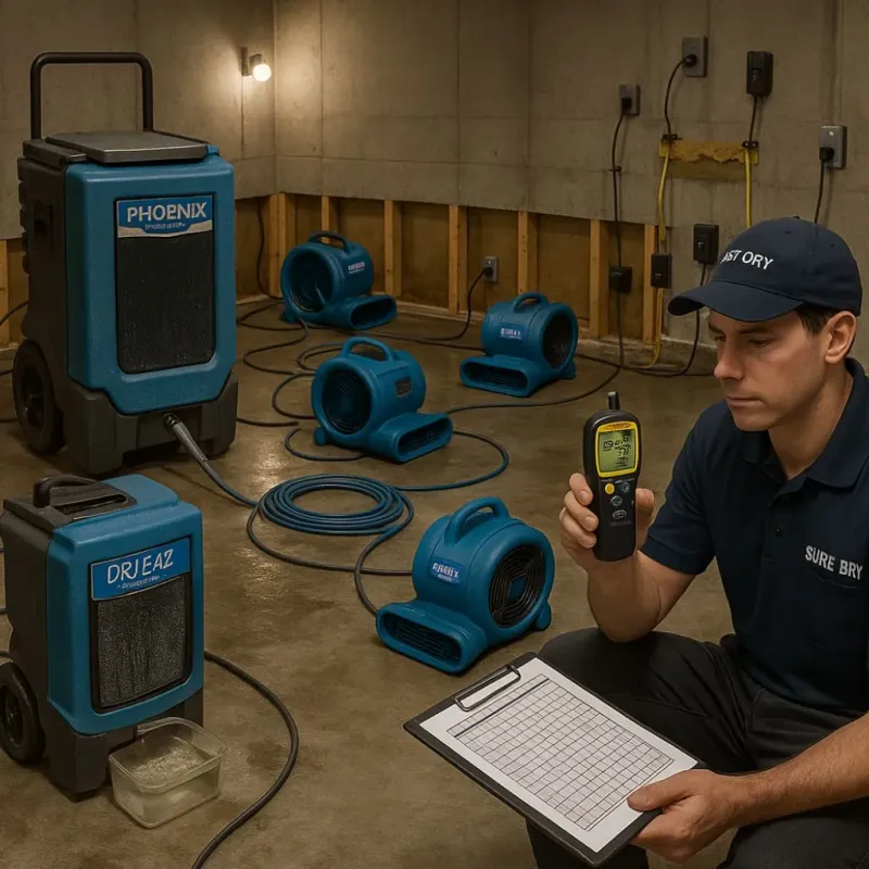 Structural Drying and Dehumidification process in City of Richmond, VA